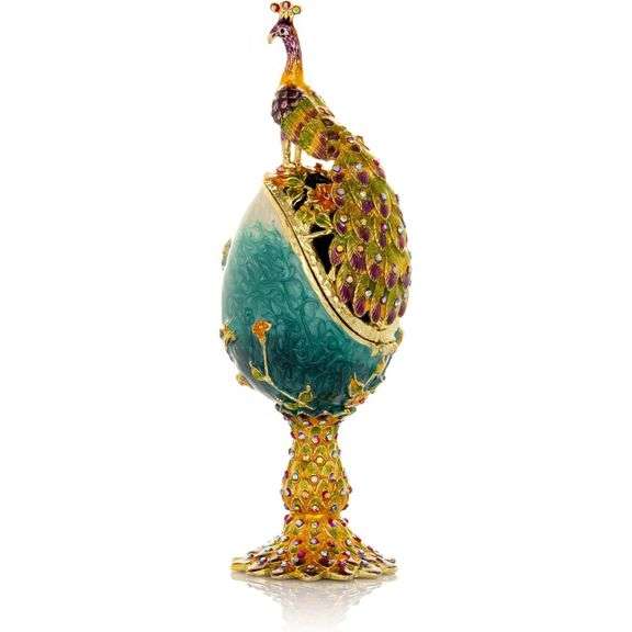 24K Gold Plating Swan Egg with Austrian Crystals