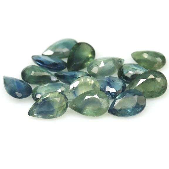 Gorgeous 6.68ct set of swirling blue green Sapphires!