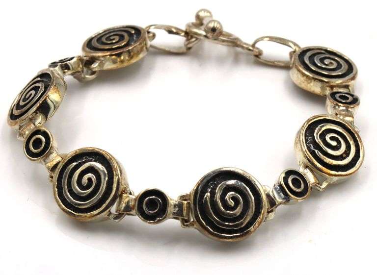 Vintage 925 sterling silver Mexican link bracelet