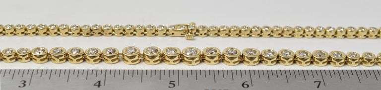 Gorgeous 14K Yellow Gold 4.00CTW Diamond  Riviera Necklace