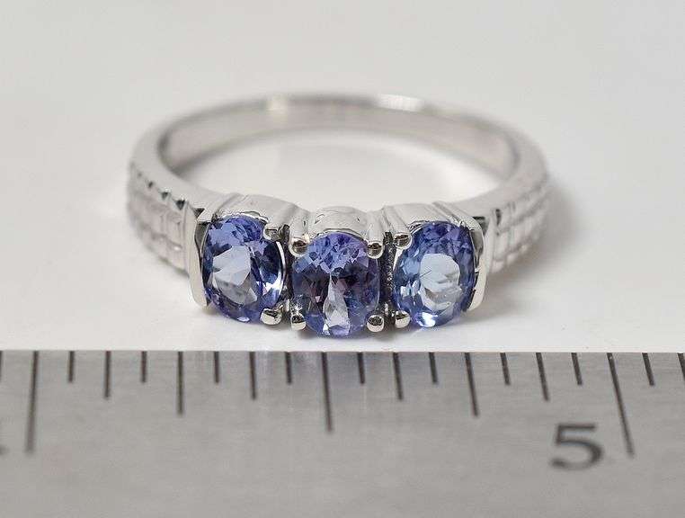 Stunning 14k White Gold Purple Iolite Gemstone Ring