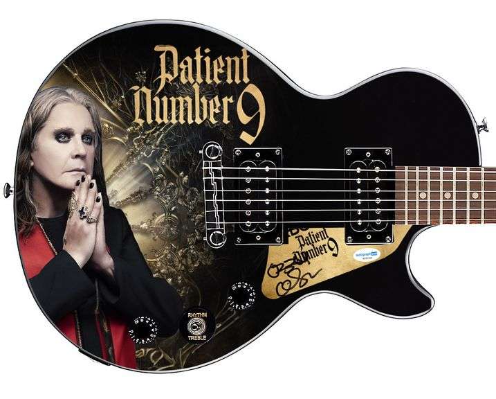 Ozzy Osbourne Signed Custom Epiphone "Patient #9" Graphics Guitar