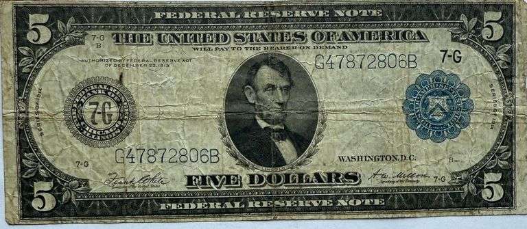 $5 Chicago Series of 1914 FRN