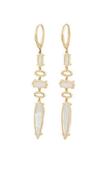 New Doves by Doron Paloma White Topaz and 0.16ctw Diamond Dangle Earrings in 14K