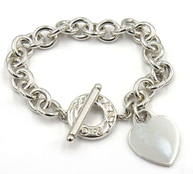Tiffany & Co Toggle clasp heart shaped charm dangle bracelet