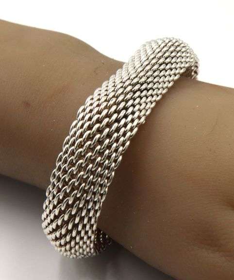 Tiffany & Co Somerset mesh bangle bracelet