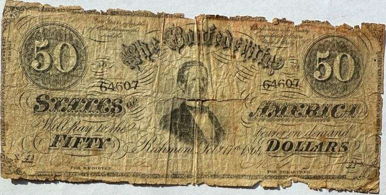 $50 Feb 17 1864 Series Confederate States Note