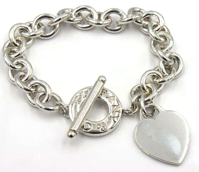 Tiffany & Co Toggle clasp heart shaped charm dangle bracelet