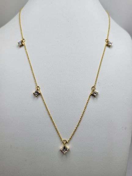 1.55ctw F, VVS1 lab grown diamond with 18" 14k gold pendent