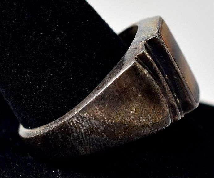 Sterling Silver Tiger's Eye Gemstone Men's Ring