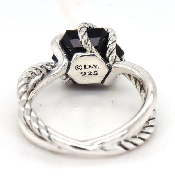 David Yurman black onyx and diamond wrap ring