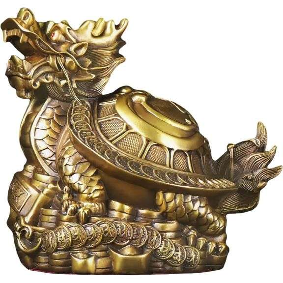 Feng Shui Dragon Tortoise with Yin Yang Bagua