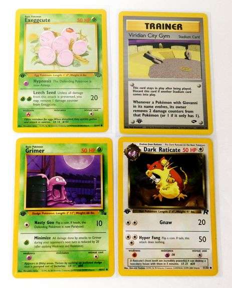 8 Pokémon 1999 1st Edition Trade Cards