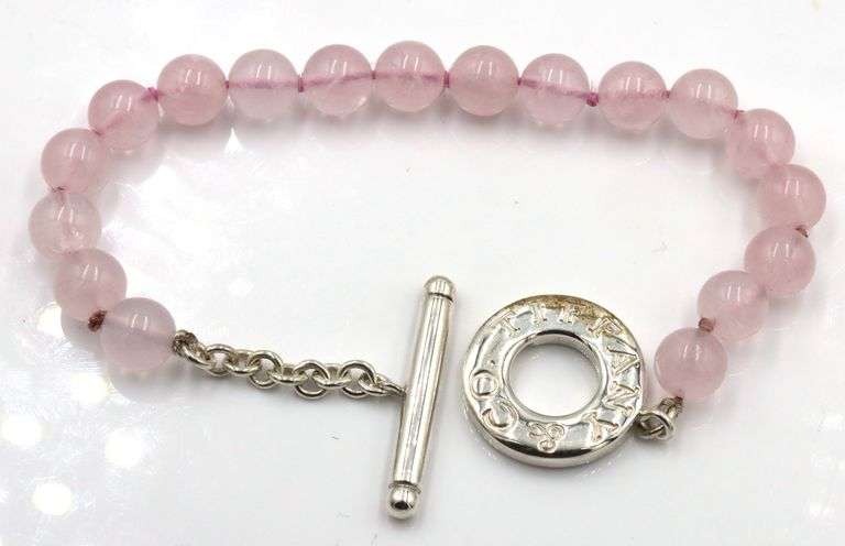 Tiffany & Co rose quartz bead bracelet