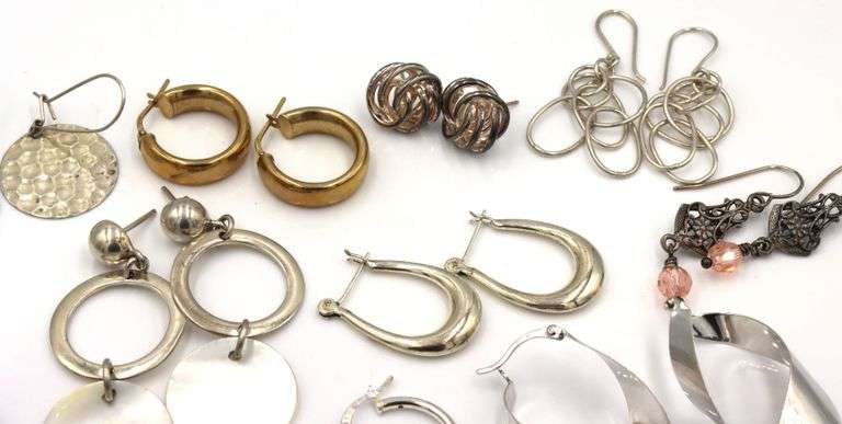 Vintage 925 sterling silver group lot of earrings