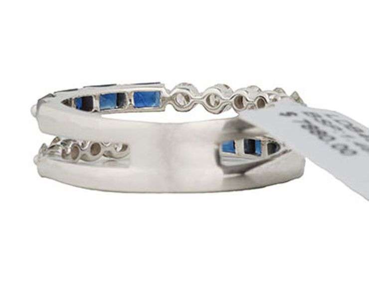 New 1.43ctw Sapphire and 0.69ctw Diamond Faux Stack Ring in 14K