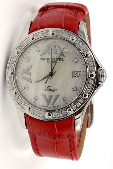 Raymond Weil Tango pearl diamond dial and bezel watch
