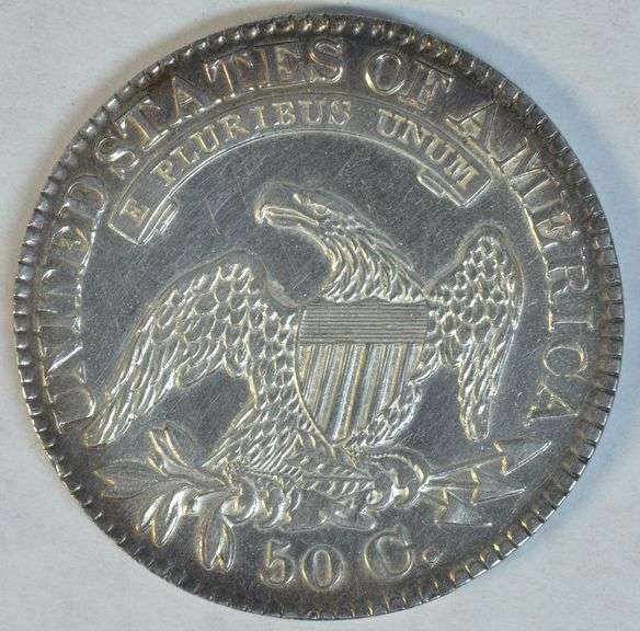 Needle-sharp Near Mint 1828 Capped Bust Half Dollar. Cleaned.
