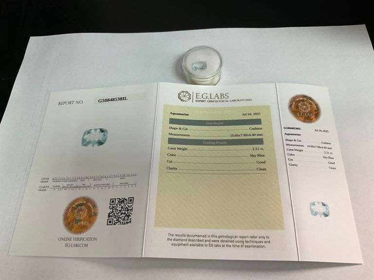 CERTIFIED NATURAL AQUAMARINE 2.21 CARAT