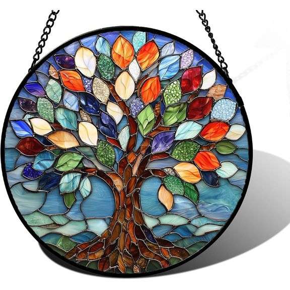 Stained Glass Tree of Life Suncatcher