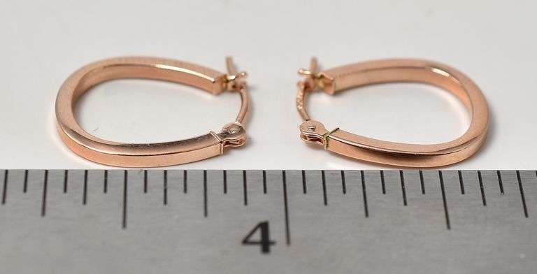 Lovely 14K Rose Gold Hoop Earrings
