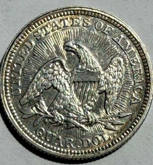 Sharp Two Tone 1853 Arrows and Rays Seated Quarter