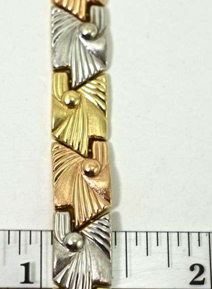 Lovely 14K Tri-Color Gold Stampatto Bracelet
