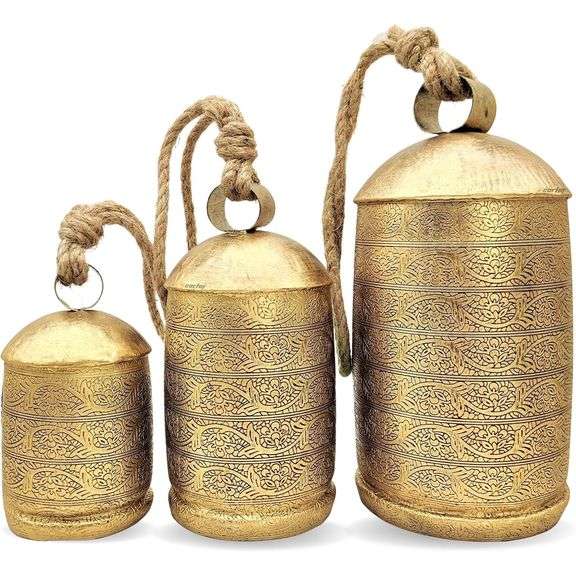 Set of 3 Rustic Hanging Cow Bells