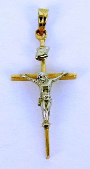 14K Gold Crucifix Cross Pendant