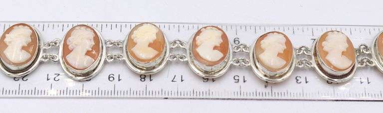 925 Sterling silver Cameo link bracelet