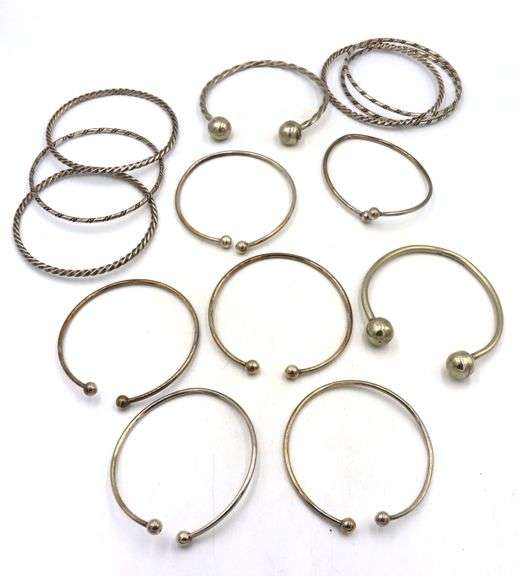Group lot of Vintage 925 sterling silver bangles