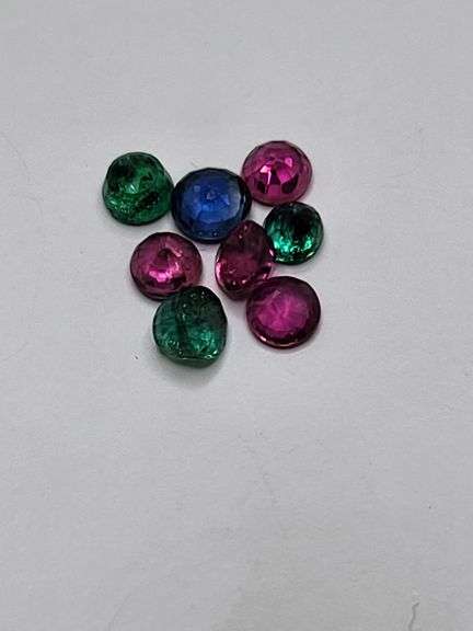 Mixed 1.18ct set of 3mm Sapphire, Rubies, and Emeralds,
