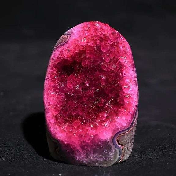 Rose Red Crystal Geode Natural Rock Crystal