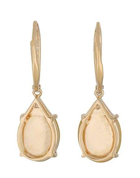 4.50ctw Ethiopian Opal and 0.10ctw Diamond Drop Earrings in 14K