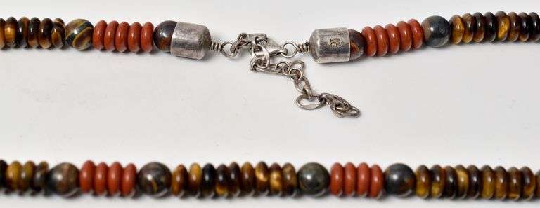 Multi-Gemstone Beaded Necklace in Sterling Silver