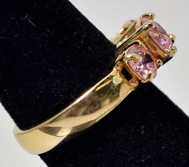 Pink Topaz Gemstone Ring in Vermeil Sterling Silver