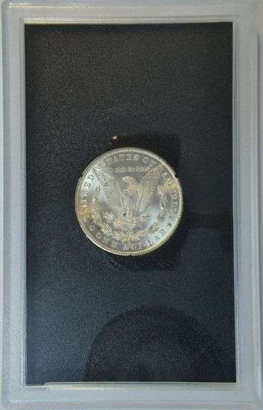 Choice BU 1881-CC Morgan Silver Dollar in GSA pack. Rainbow obv