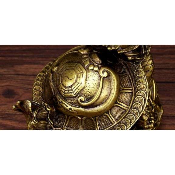 Feng Shui Dragon Tortoise with Yin Yang Bagua