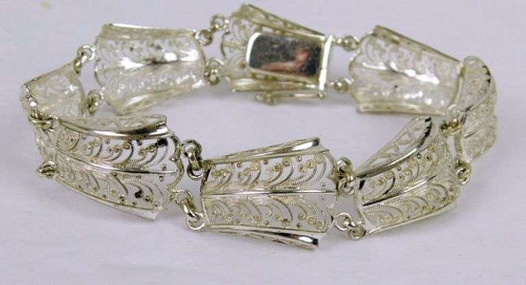 Vintage Sterling Filigree Bracelet, Germany