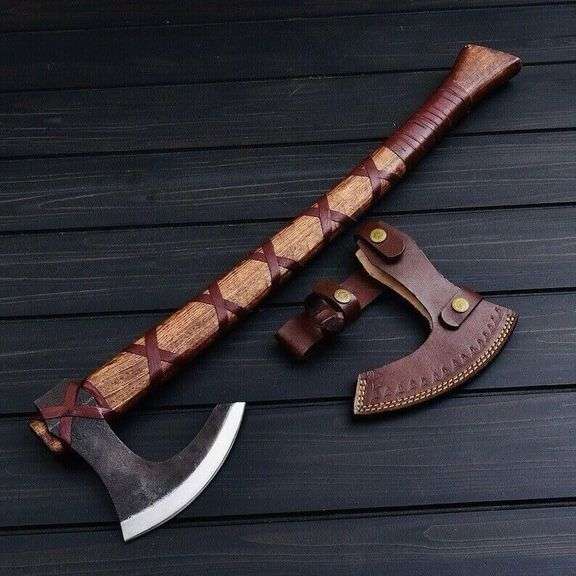 Viking Axe Carbon Steel Blade with Ash Wood Handle