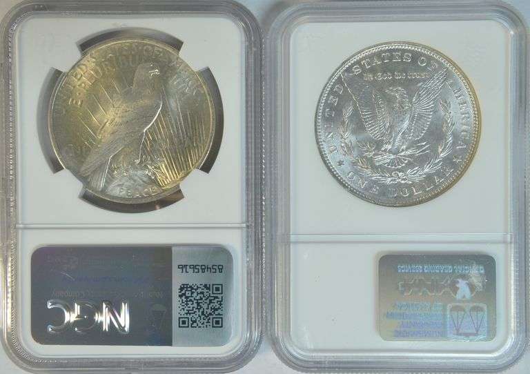1886 & 1924 Near Gem BU Silver Dollars PCGS & NGC MS64