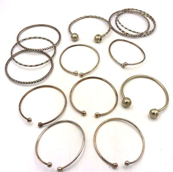 Group lot of Vintage 925 sterling silver bangles