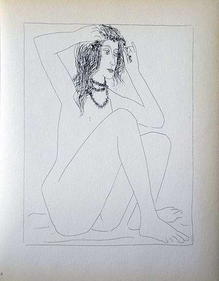 PABLO PICASSO, SEATED NUDE CROWNING HERSELF