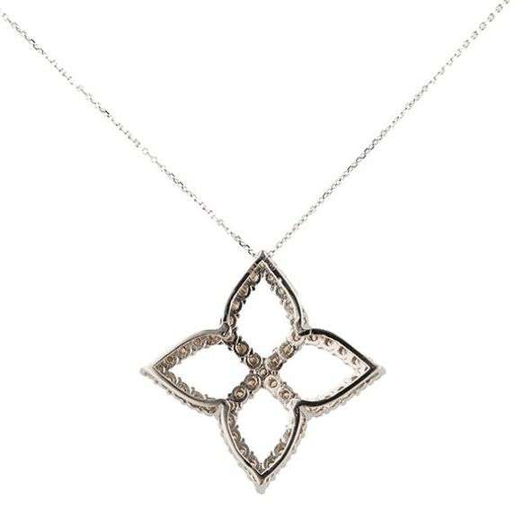 New 1.89ctw Diamond Clover Blossom Pendant Necklace in 14K