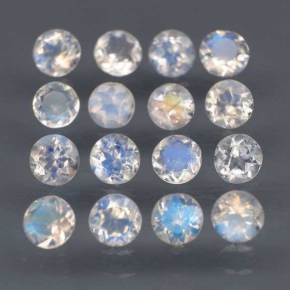 Matched! Faceted! 5.01ct blue flashing Moonstone set!