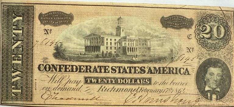 $20 CSA Note Feb 17 1864 Series