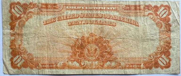 $10 Series of 1922 Gold Coin Note.