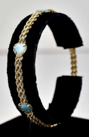 Simply Beautiful 14K Yellow Gold Laminar Gemstone Bracelet