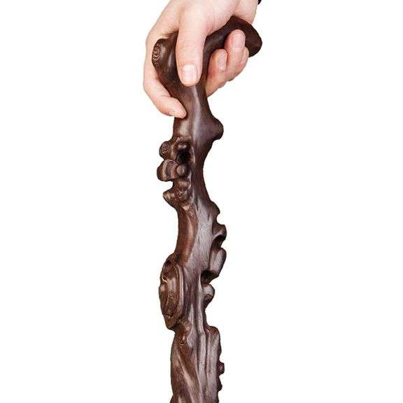 Hand-Carved Bahu Wood Walking Cane