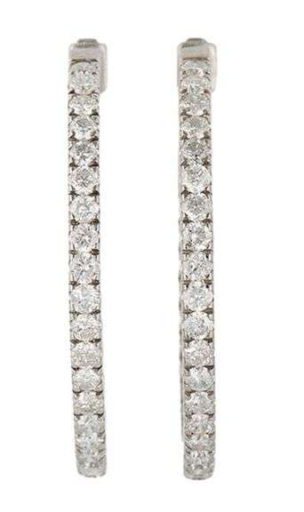 4.00ctw Round Diamond Inside Out Hoop Earrings in 14K